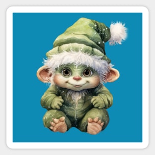 Cute Watercolour Grinch Magnet